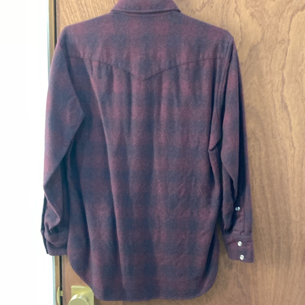 Pendleton Maroon Plaid Western Button-Up Long Sle… - image 5